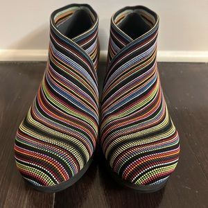 UN UNITED NUDE Booties Multicolor Rainbow Fold Over Size 39 Women’s Boots